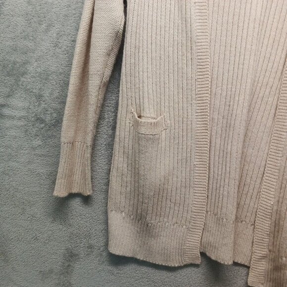 RDI Cardigan Sweater SMALL(4-6)Women Pullover Fall Solid Ivory Knit Cotton Blend - Picture 3 of 15